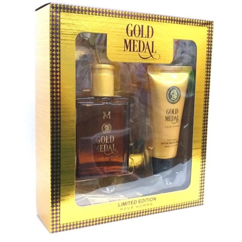 Hongu Set Regalo Uomo cofanetto Gold Medal PROFUMO SPRAY + DOPOBARB...