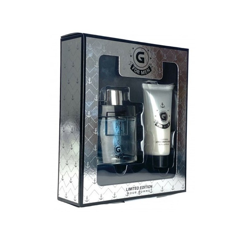 Set Regalo Uomo cofanetto G for Men PROFUMO SPRAY DOPOBARBA PER LUI 100ml kit