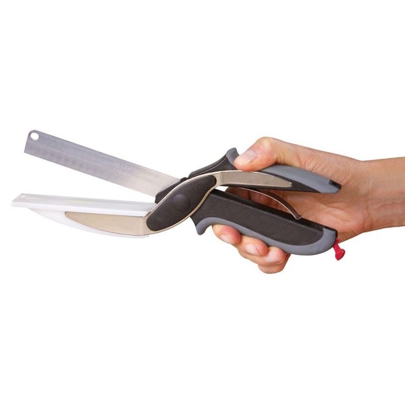 Forbici cucina tagliere coltello frutta verdura carne lama affetta taglia 2 in 1
