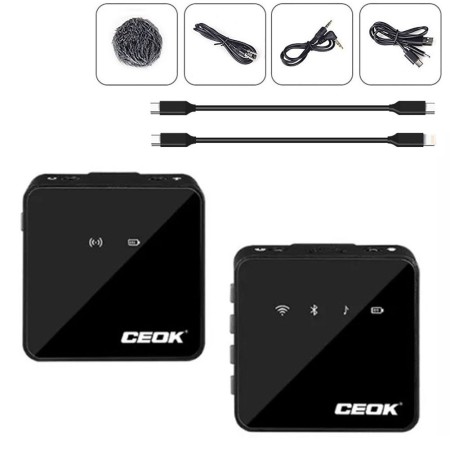 MICROFONO LAVALIER WIRELESS 2.4 GHZ PROFESSIONALE  portatile iPhone/Android vlog