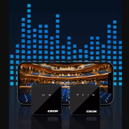 MICROFONO LAVALIER WIRELESS 2.4 GHZ PROFESSIONALE  portatile iPhone/Android vlog