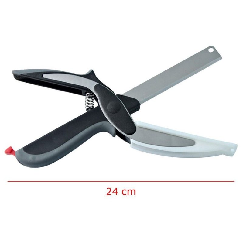 Forbici cucina tagliere coltello frutta verdura carne lama affetta taglia 2 in 1