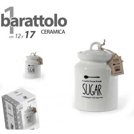 1x BARATTOLO CERAMICA 17cm ZUCCHERO CAFFè SALE contenitore alimenti cucina pasta