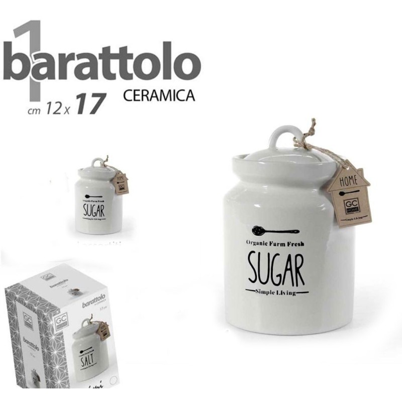 Hongu 1x BARATTOLO CERAMICA 17cm ZUCCHERO CAFFè SALE contenitore al...