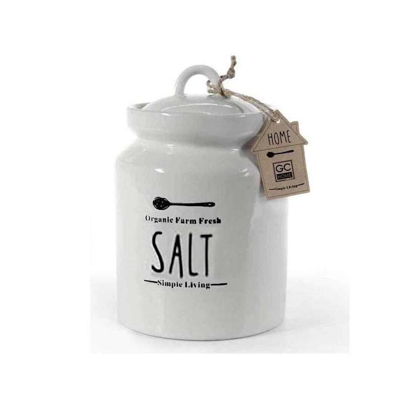 1x BARATTOLO CERAMICA 17cm SALE ZUCCHERO CAFFè contenitore alimenti cucina pasta