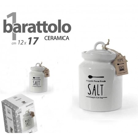 1x BARATTOLO CERAMICA 17cm SALE ZUCCHERO CAFFè contenitore alimenti cucina pasta