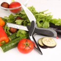 Forbici cucina tagliere coltello frutta verdura carne lama affetta taglia 2 in 1