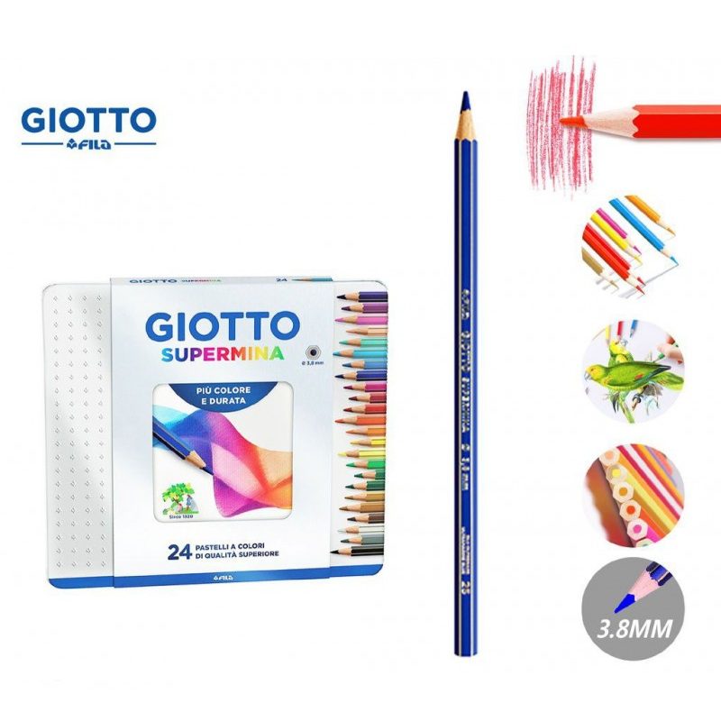 Giotto CONFEZIONE GIOTTO SUPERMINA 24 PZ Scatola in metallo mina da...