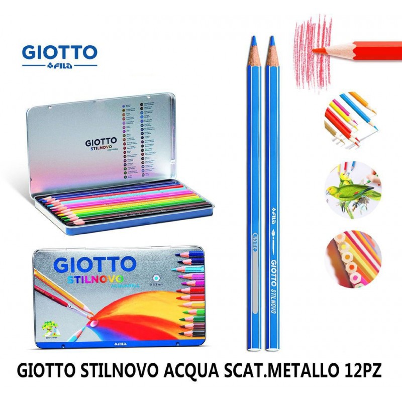 Giotto Matite Colorate Acquerellabili FILA GIOTTO STILNOVO 12 Color...