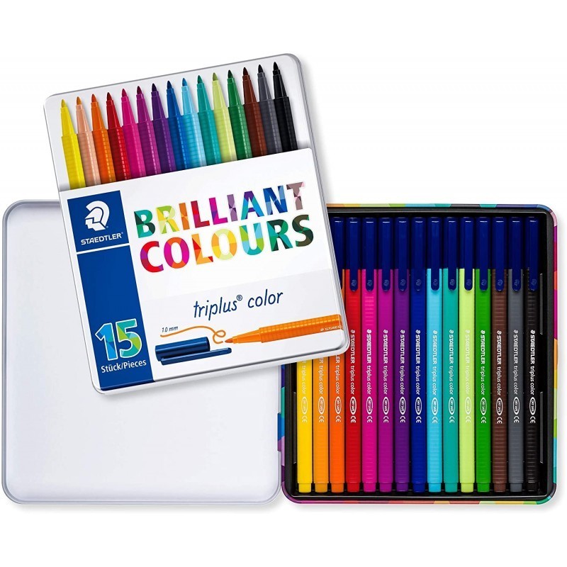 PENNARELLI Lattina 15 COLORI Assortiti punta 1mm STAEDTLER Brilliant colours