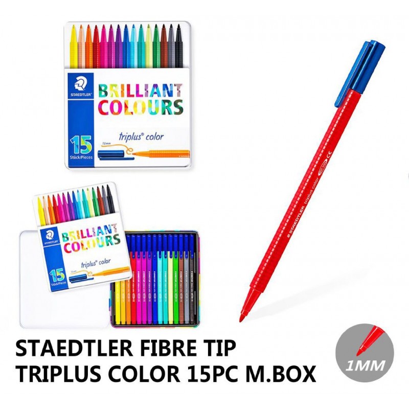 Staedtler PENNARELLI Lattina 15 COLORI Assortiti punta 1mm STAEDTLE...