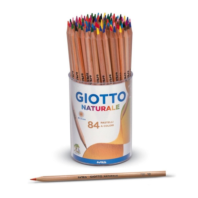PASTELLI GIOTTO NATURALE 84 COLORI GIOTTO IN BARATTOLO ASSORTITI BAMBINI SCUOLA