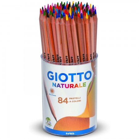 PASTELLI GIOTTO NATURALE 84 COLORI GIOTTO IN BARATTOLO ASSORTITI BAMBINI SCUOLA