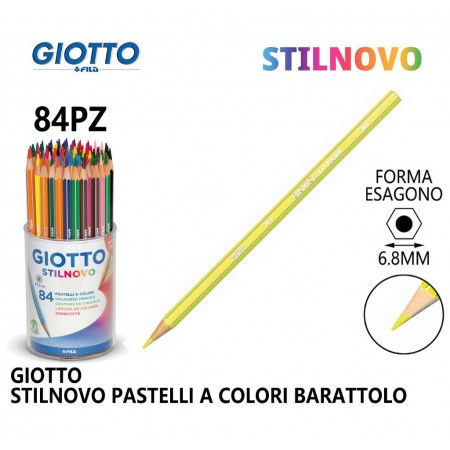 PASTELLI GIOTTO Stilnovo 84 COLORI GIOTTO IN BARATTOLO ASSORTITI BAMBINI SCUOLA