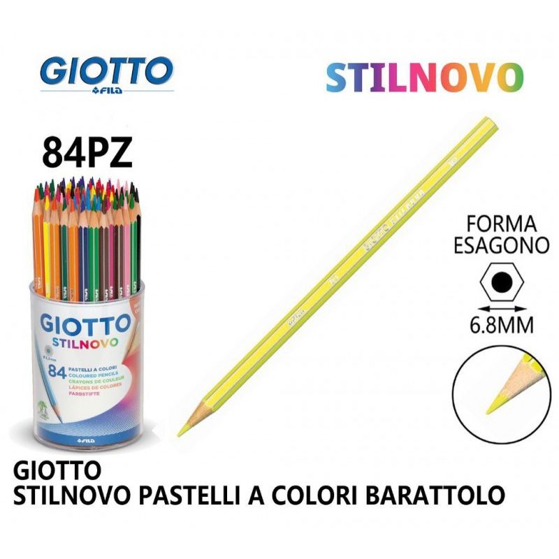 Giotto PASTELLI GIOTTO Stilnovo 84 COLORI GIOTTO IN BARATTOLO ASSOR...