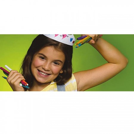 PASTELLI GIOTTO mega barattolo 24 colori assortiti Extralarge diametro da 5,5 mm