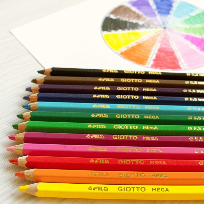 Giotto Pastelli Giotto Mega 108 pezzi mina diametro 5,5 mm colori a...