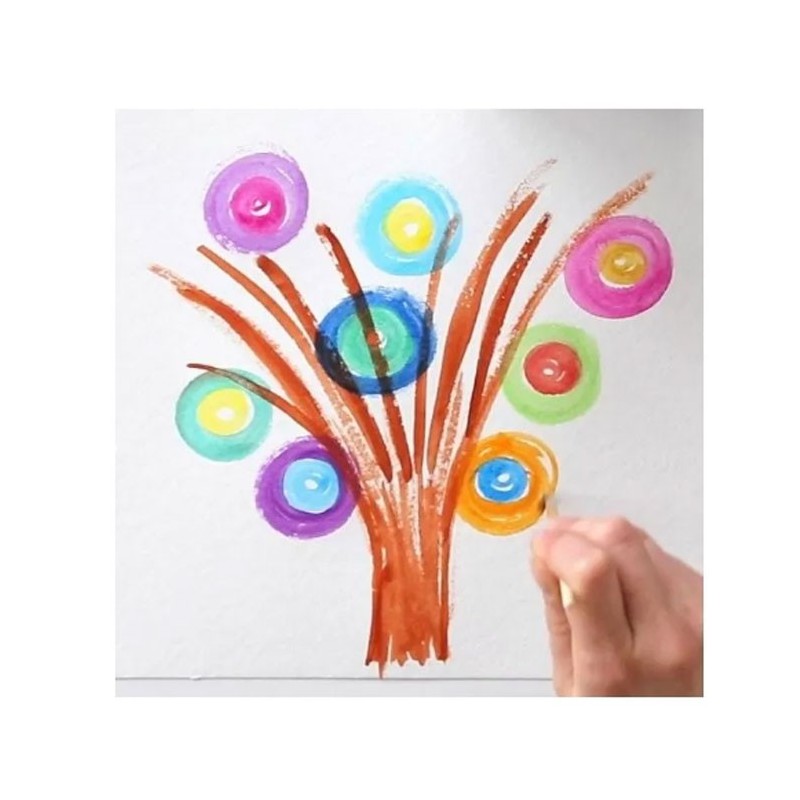 Set acquerelli, Acquerelli per bambini, 12 colori con un pennello. Ideale per progetti creativi per bambini e artisti