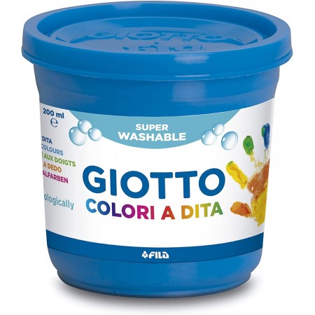 Colori a dita Giotto in barattoli da 6x200 ml multicolore per bambini lavabili