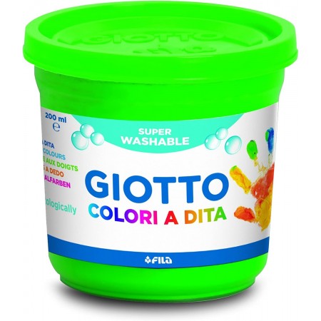 Colori a dita Giotto in barattoli da 6x200 ml multicolore per bambini lavabili