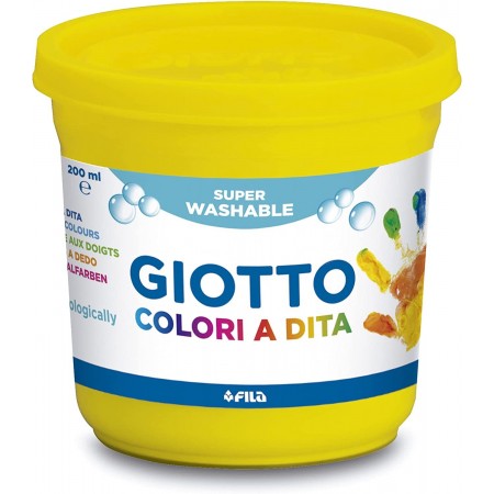 Colori a dita Giotto in barattoli da 6x200 ml multicolore per bambini lavabili