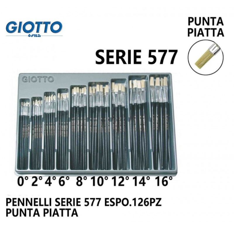 Giotto 126 pz Espositore Pennelli Fila Giotto piatti serie 577 5773...