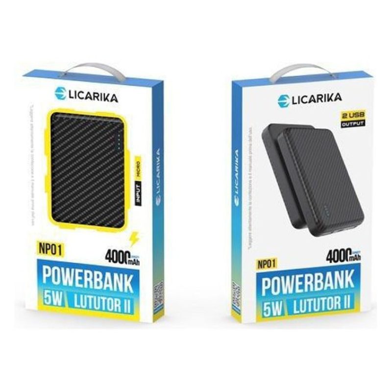 Licarika POWER BANK 4000mAh CARICA BATTERIA PORTATILE Smartphone Ce...