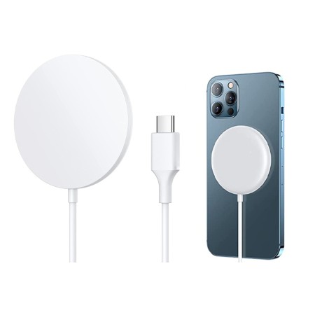 CARICABATTERIE MAGNETICO QI WIRELESS VELOCE CARICATORE universale 15 W CAVO 1,2M