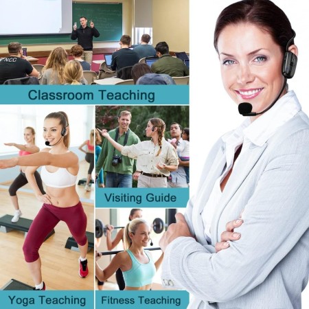 Microfono ad archetto wireless 2,4Ghz UHF portatile  trasmettitore senza fili