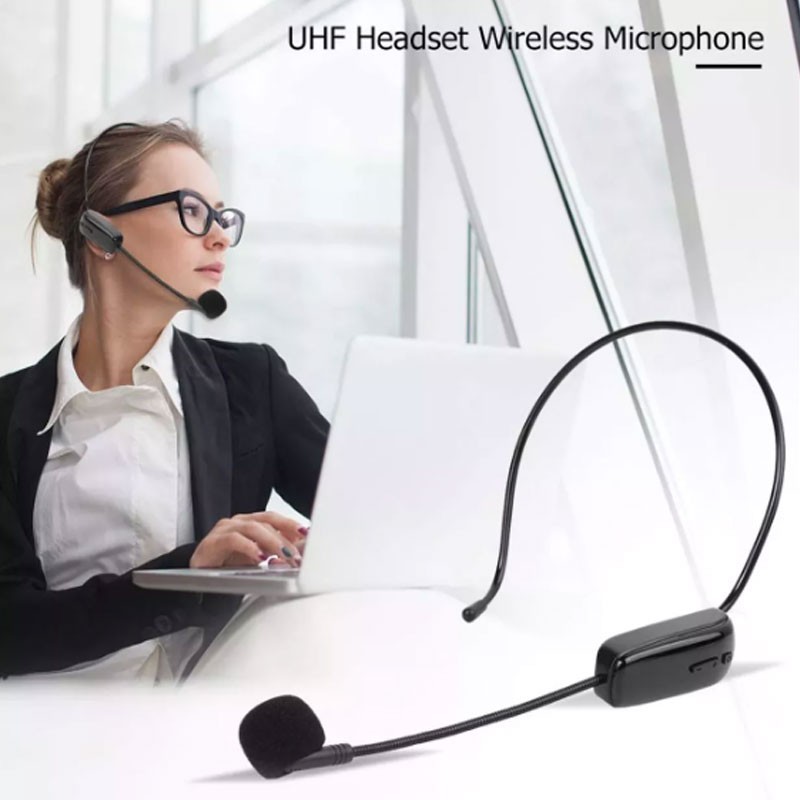 Hongu Microfono ad archetto wireless 2,4Ghz UHF portatile trasmetti...