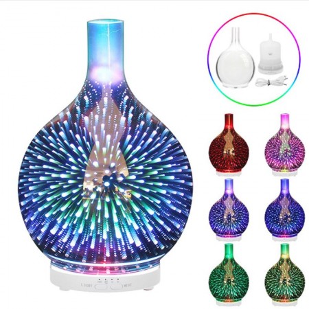 DIFFUSORE DI AROMI UMIDIFICATORE AROMATERAPIA 120ML OLI ESSENZIALI RGB