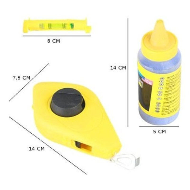 Tiralinea in plastica professionale con gesso blu cavo avvolgibile livella