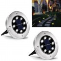 2 FARO PICCHETTO LAMPADA LED SOLARE DA ESTERNO GIARDINO FARETTO 8 LED SEGNAPASSI