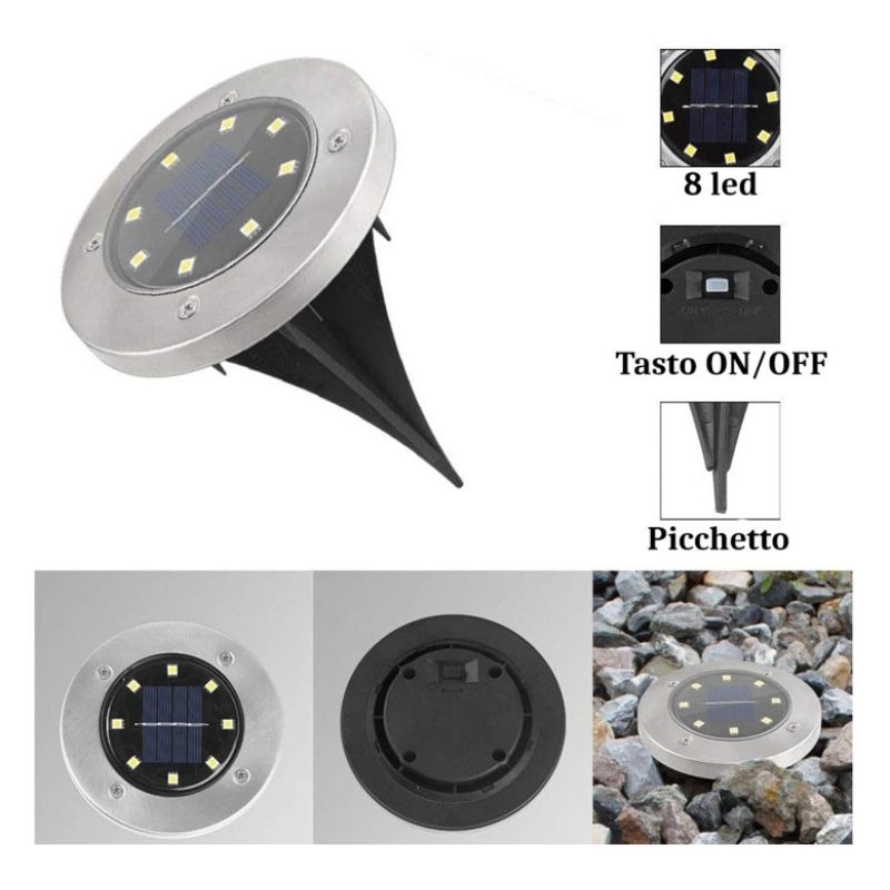 Driwei 2 FARO PICCHETTO LAMPADA LED SOLARE DA ESTERNO GIARDINO FARE...