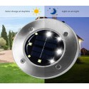 2 FARO PICCHETTO LAMPADA LED SOLARE DA ESTERNO GIARDINO FARETTO 8 LED SEGNAPASSI