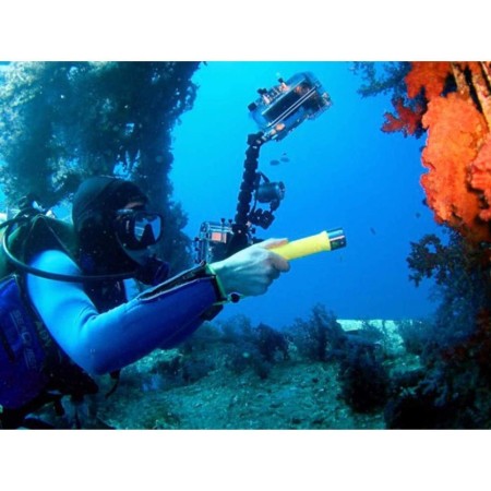 TORCIA SUBACQUEA IMPERMEABILE LED 180 LUMEN CREE 40 metri Q5 SUB LUCE LAMPADA 3W