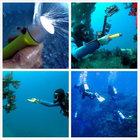 TORCIA SUBACQUEA IMPERMEABILE LED 180 LUMEN CREE 40 metri Q5 SUB LUCE LAMPADA 3W