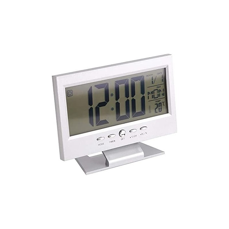 SVEGLIA OROLOGIO DATARIO DIGITALE TERMOMETRO DISPLAY LCD ILLUMINAZIONE COMODINO