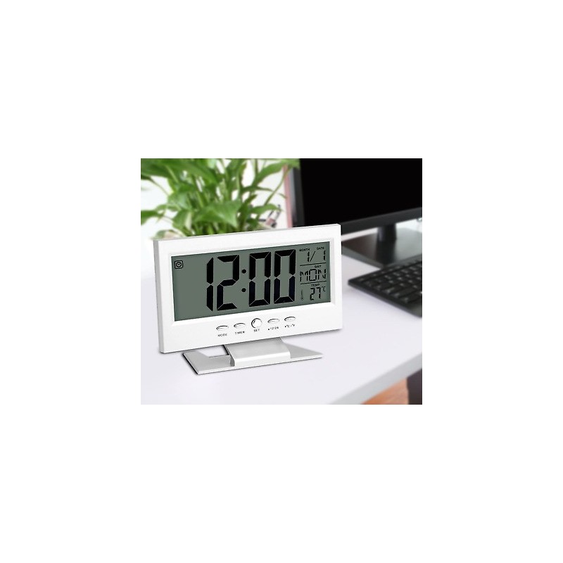Hongu SVEGLIA OROLOGIO DATARIO DIGITALE TERMOMETRO DISPLAY LCD ILLU...
