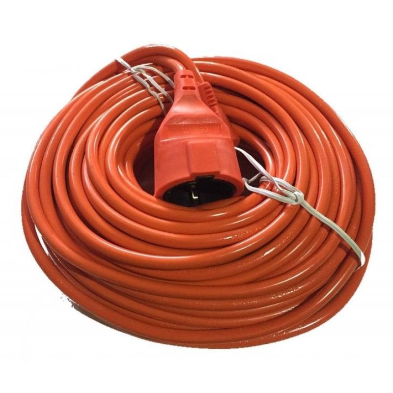 Cavo prolunga corrente elettrica giardino da esterni schuko 30 metri - Arancione