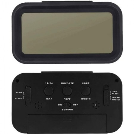 SVEGLIA OROLOGIO DATARIO DIGITALE TERMOMETRO DISPLAY LCD ILLUMINAZIONE COMODINO