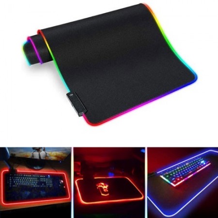Tappetino mouse tappeto XXL RGB mousepad 900x400 mm led cambio colore gaming