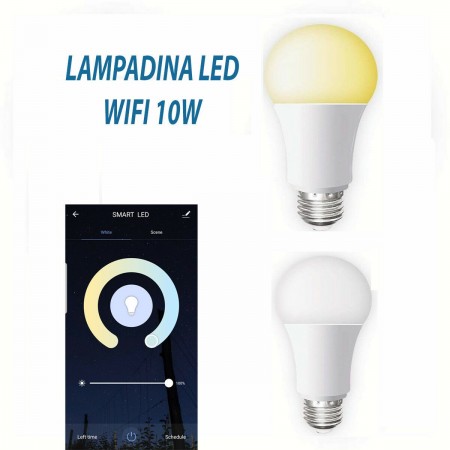 LAMPADINA SMART LED WIFI E27 10W 2700 6400K DIMMERABILE IOS ANDROID ALEXA GOOGLE