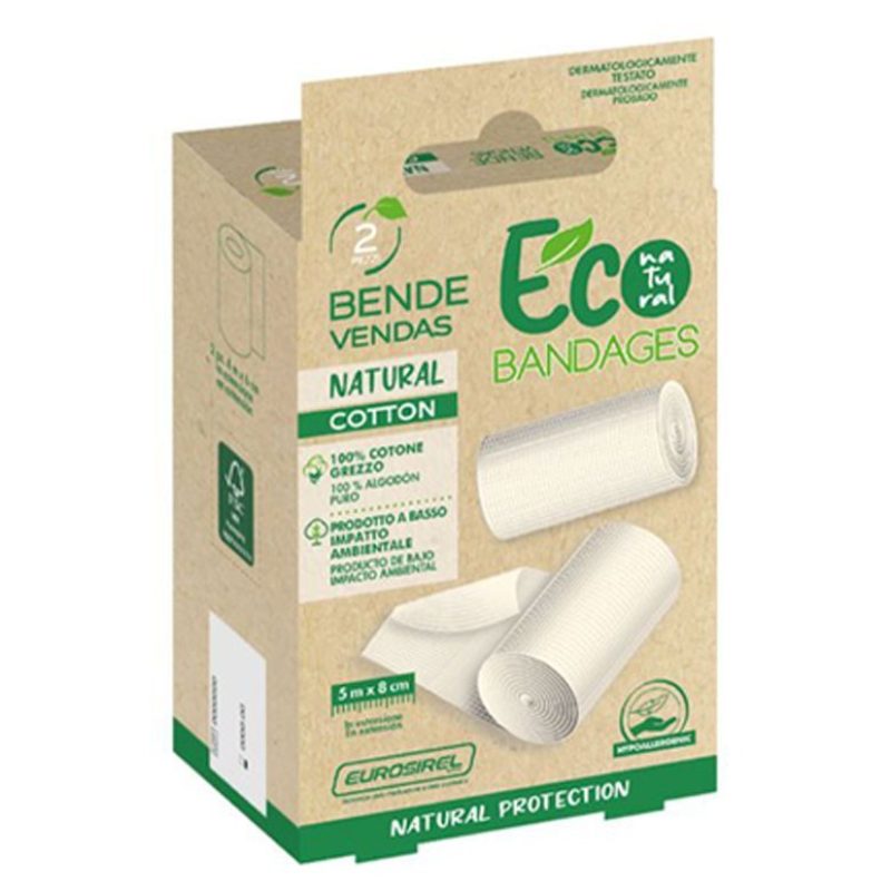 Megaplast 6x bende in cotone grezzo naturale 100% idrofile 5m x 8cm...
