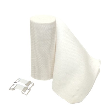 10X Benda coesiva compressiva elastica COTONE  Bende 4mx6cm con FERMA BENDE clip