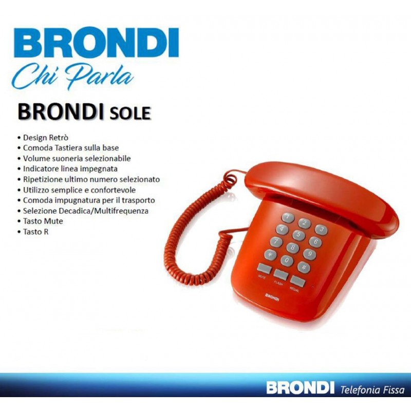 Brondi TELEFONO FISSO TASTI GRIGI GRANDI TAVOLO CASA UFFICIO HOTEL ...