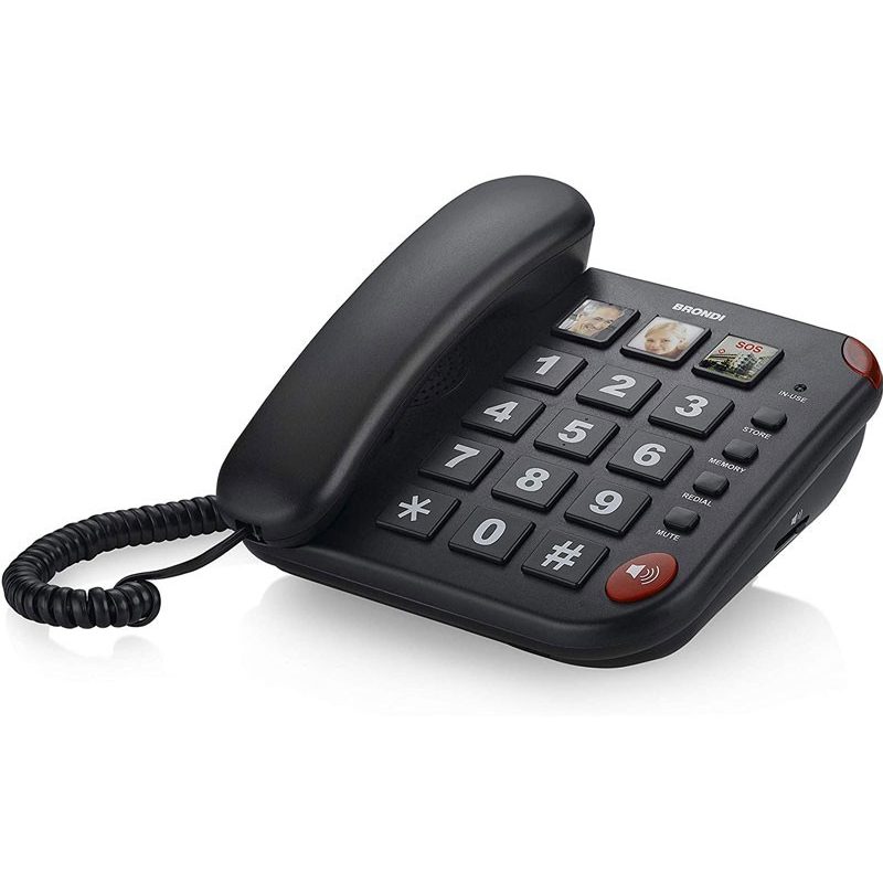 Brondi TELEFONO FISSO CON TASTI GRANDI PER ANZIANI BRONDI BRAVO 15 ...