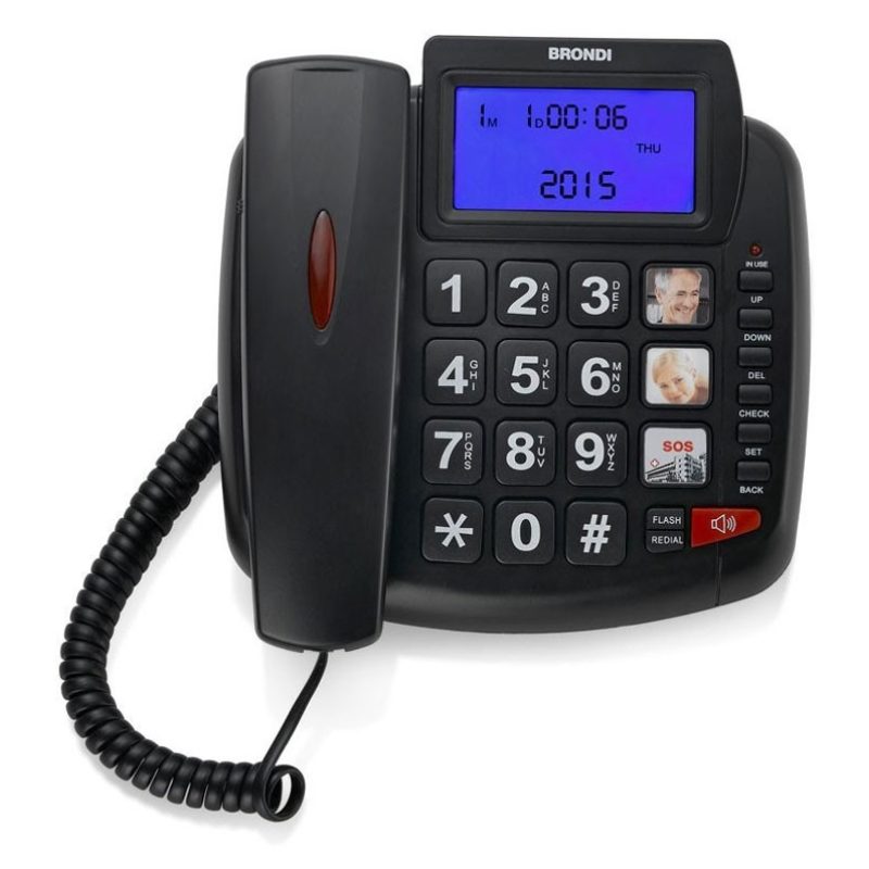 Brondi TELEFONO FISSO CON TASTI GRANDI PER ANZIANI VIVAVOCE CASA BR...