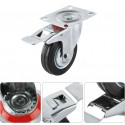 Ruota per carrello girevole rotella 100mm con freno 360° Piastra Di Fissaggio