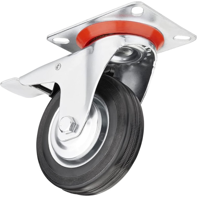 Hongu Ruota per carrello girevole rotella 125mm con freno 360° Pias...